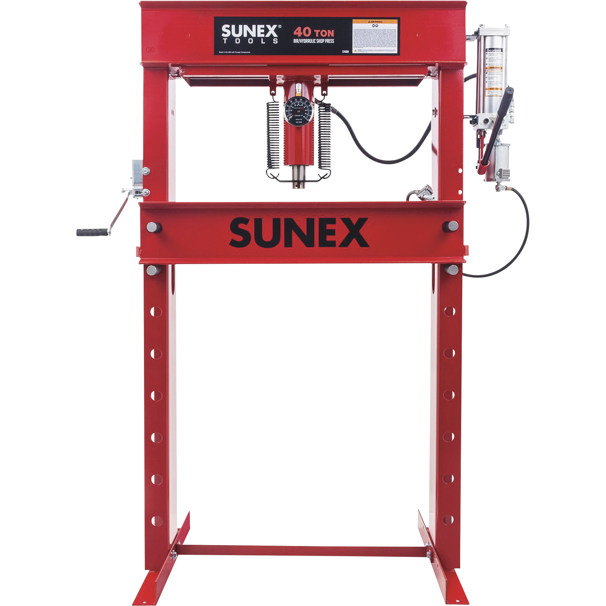 Sunex Tools Air/Hydraulic Shop Press, 40-Ton, Heavy-Duty, 2in. Ram Dia., 6in. Stroke, Model# 5740AH